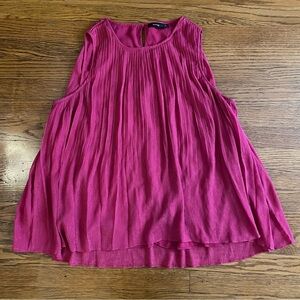 Apt. 9 Sparkly Flowy Fuchsia Pleated Sleeveless Blouse